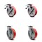 Service Caster 8 Inch Red Poly on Steel Caster Set with Roller Bearing 2 Total Lock Brake SCC SCC-TTL30S820-PUR-RS-2-S-2 - alternate 1